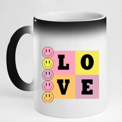 Love Retro Smile Face Cute Gift 11oz Black Color Changing Mug