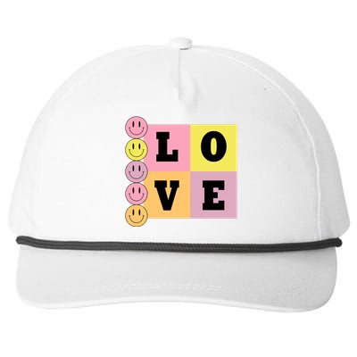 Love Retro Smile Face Cute Gift Snapback Five-Panel Rope Hat