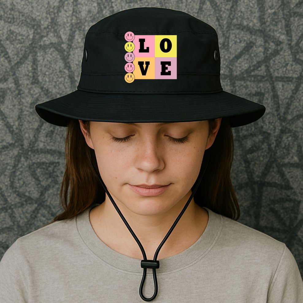 Love Retro Smile Face Cute Gift Bucket Hat