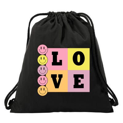 Love Retro Smile Face Cute Gift Drawstring Bag