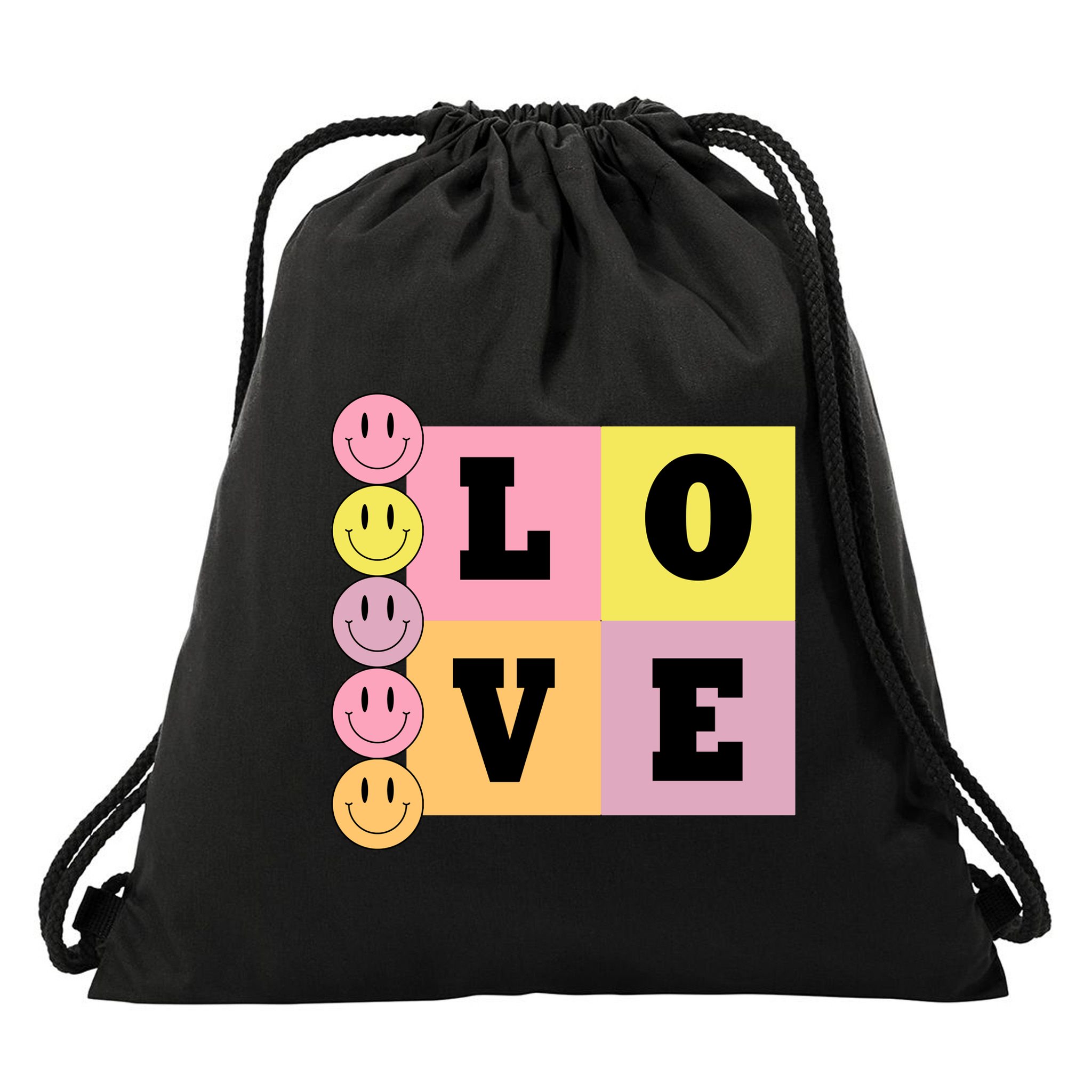 Love Retro Smile Face Cute Gift Drawstring Bag
