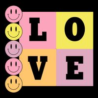 Love Retro Smile Face Cute Gift Drawstring Bag