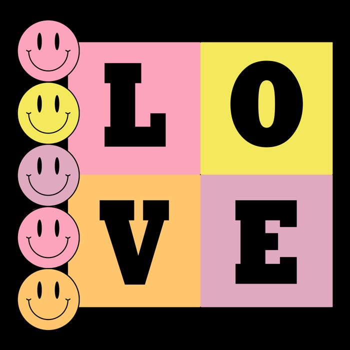 Love Retro Smile Face Cute Gift Drawstring Bag