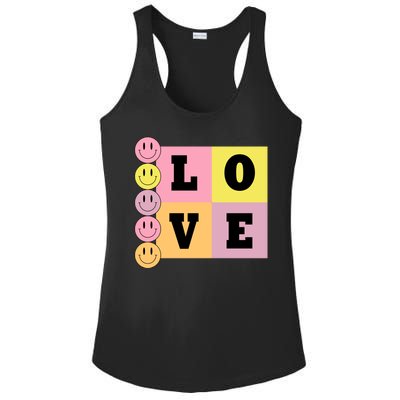 Love Retro Smile Face Cute Gift Ladies PosiCharge Competitor Racerback Tank