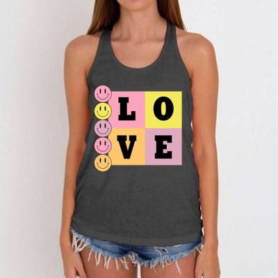 Love Retro Smile Face Cute Gift Women's Knotted Racerback Tank