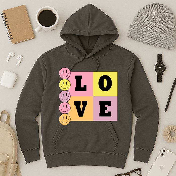 Love Retro Smile Face Cute Gift Hoodie