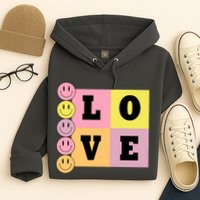 Love Retro Smile Face Cute Gift Hoodie