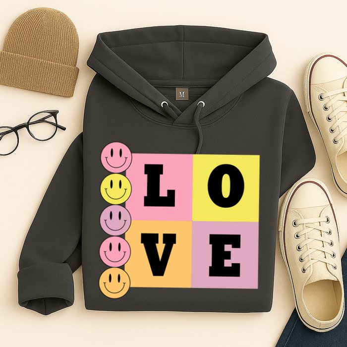 Love Retro Smile Face Cute Gift Hoodie