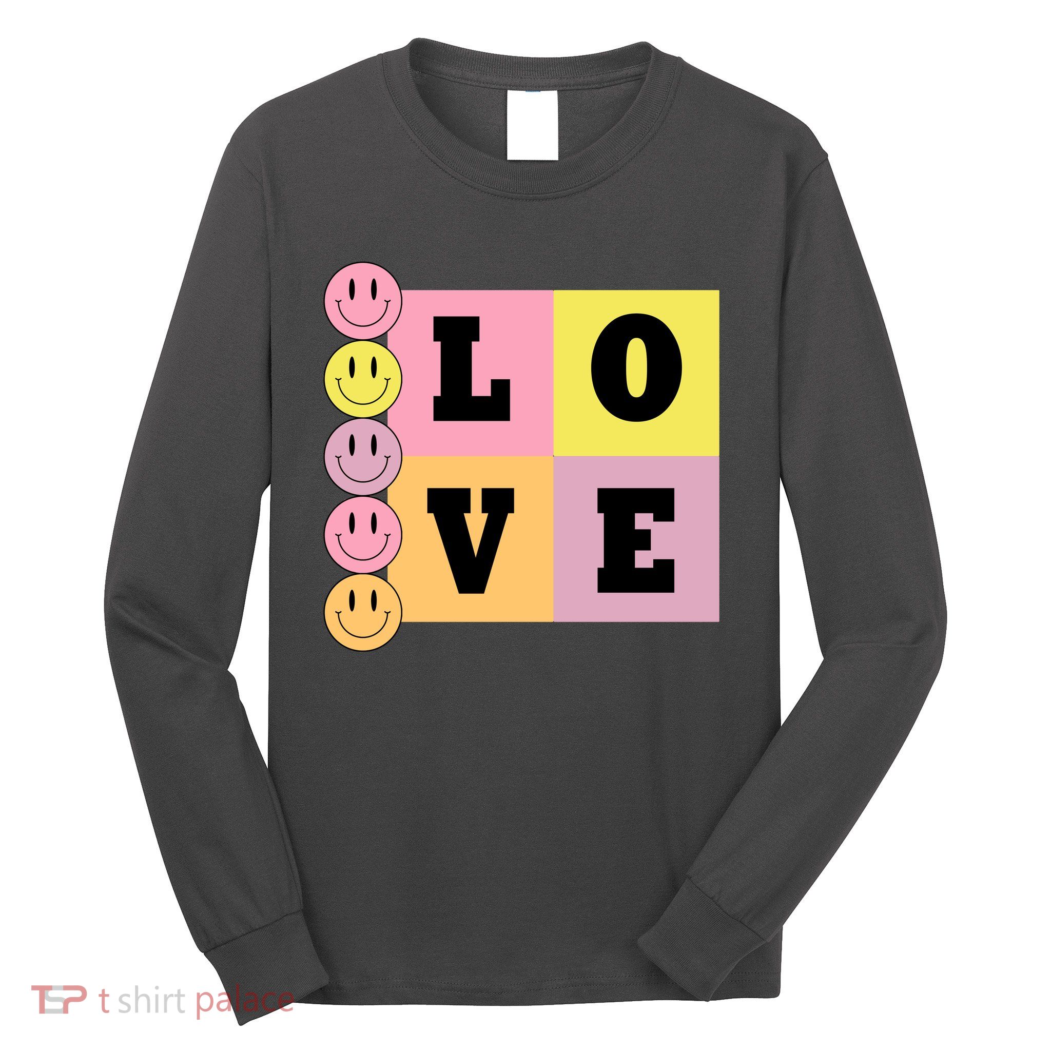 Love Retro Smile Face Cute Gift Long Sleeve Shirt