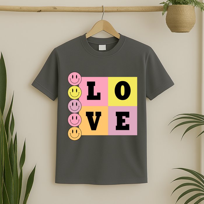 Love Retro Smile Face Cute Gift T-Shirt