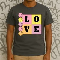 Love Retro Smile Face Cute Gift T-Shirt