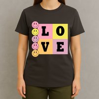 Love Retro Smile Face Cute Gift T-Shirt