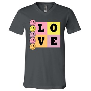 Love Retro Smile Face Cute Gift V-Neck T-Shirt