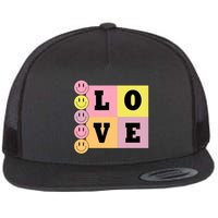 Love Retro Smile Face Cute Gift Flat Bill Trucker Hat
