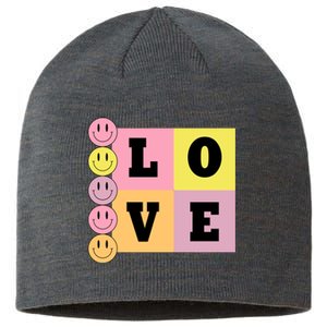 Love Retro Smile Face Cute Gift Sustainable Beanie