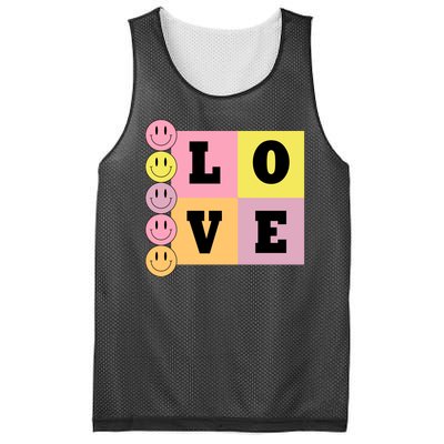 Love Retro Smile Face Cute Gift Mesh Reversible Basketball Jersey Tank