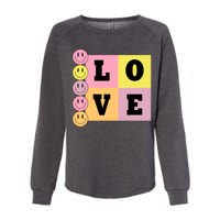 Love Retro Smile Face Cute Gift Womens California Wash Sweatshirt