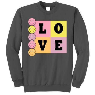 Love Retro Smile Face Cute Gift Tall Sweatshirt