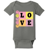 Love Retro Smile Face Cute Gift Baby Bodysuit