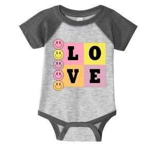 Love Retro Smile Face Cute Gift Infant Baby Jersey Bodysuit