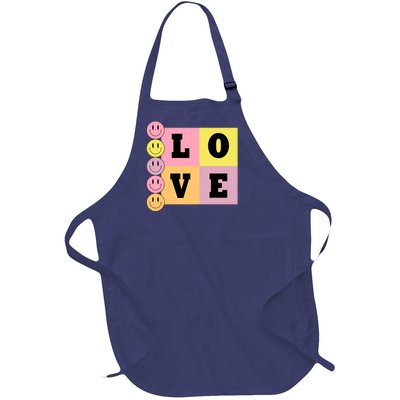 Love Retro Smile Face Cute Gift Full-Length Apron With Pockets