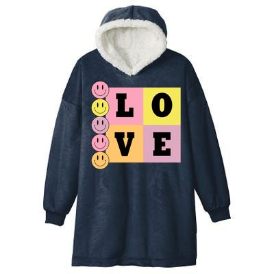 Love Retro Smile Face Cute Gift Hooded Wearable Blanket