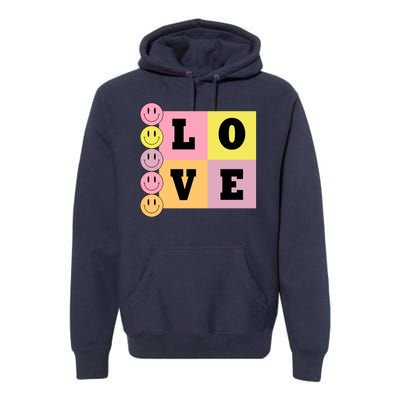 Love Retro Smile Face Cute Gift Premium Hoodie