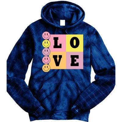 Love Retro Smile Face Cute Gift Tie Dye Hoodie