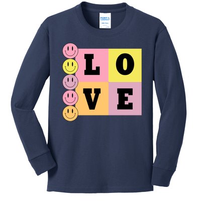 Love Retro Smile Face Cute Gift Kids Long Sleeve Shirt