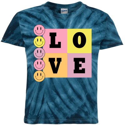 Love Retro Smile Face Cute Gift Kids Tie-Dye T-Shirt