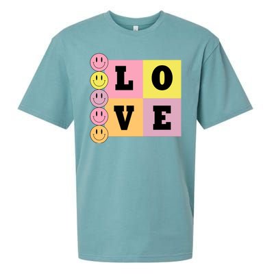 Love Retro Smile Face Cute Gift Sueded Cloud Jersey T-Shirt