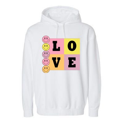 Love Retro Smile Face Cute Gift Garment-Dyed Fleece Hoodie