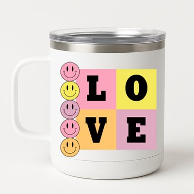 Love Retro Smile Face Cute Gift 12 oz Stainless Steel Tumbler Cup