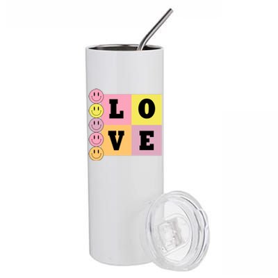 Love Retro Smile Face Cute Gift Stainless Steel Tumbler