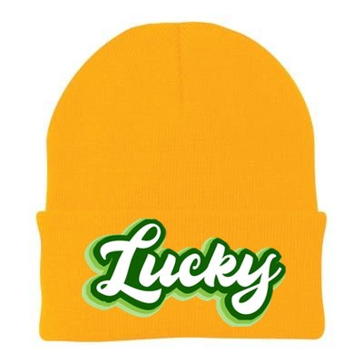 Lucky Retro St Patrick's Day Knit Cap Winter Beanie