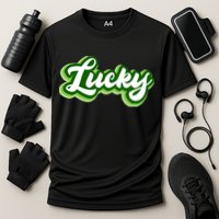 Lucky Retro St Patrick's Day Cooling Performance Crew T-Shirt