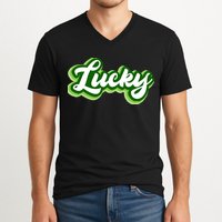 Lucky Retro St Patrick's Day V-Neck T-Shirt