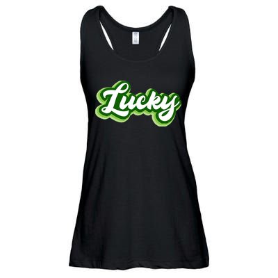 Lucky Retro St Patrick's Day Ladies Essential Flowy Tank