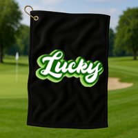 Lucky Retro St Patrick's Day Golf Towel