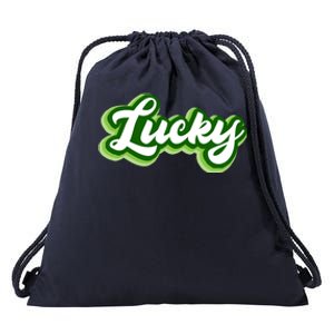 Lucky Retro St Patrick's Day Drawstring Bag