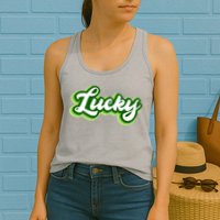Lucky Retro St Patrick's Day Womens Tank Top