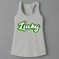 Lucky Retro St Patrick's Day Womens Tank Top