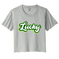 Lucky Retro St Patrick's Day Women's Crop Top Tee