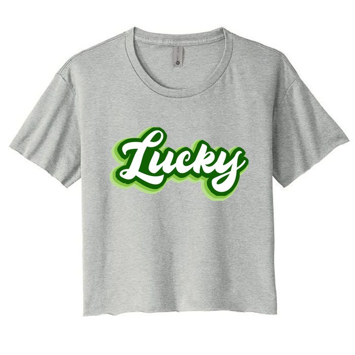 Lucky Retro St Patrick's Day Women's Crop Top Tee