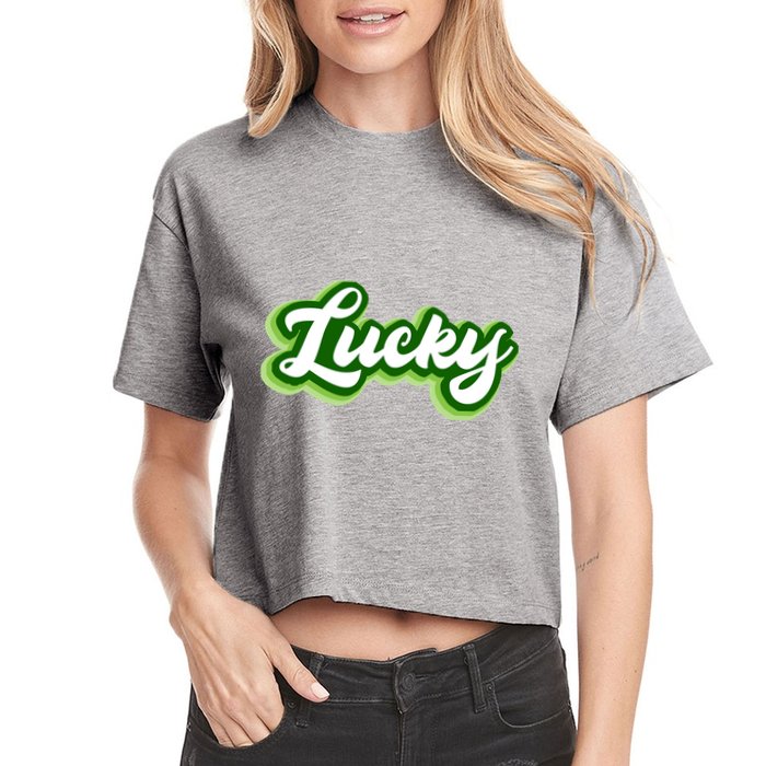 Lucky Retro St Patrick's Day Women's Crop Top Tee