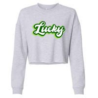 Lucky Retro St Patrick's Day Cropped Pullover Crew