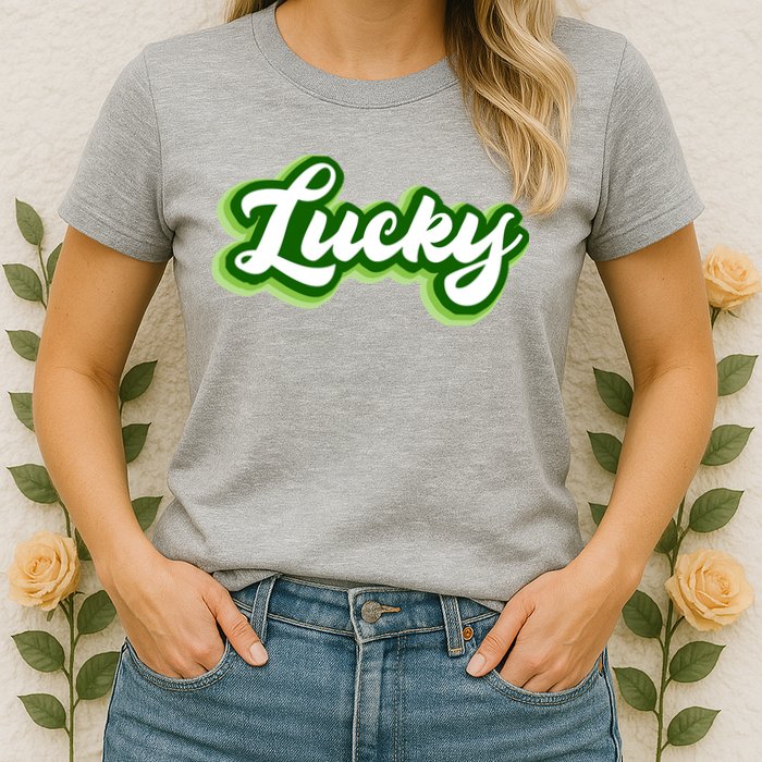 Lucky Retro St Patrick's Day Womens T-Shirt
