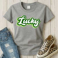 Lucky Retro St Patrick's Day Womens T-Shirt