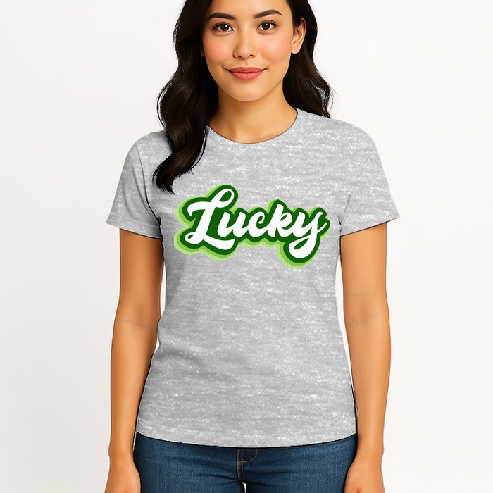Lucky Retro St Patrick's Day Womens T-Shirt