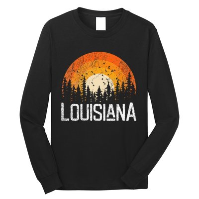 Louisiana Retro Style Vintage 70s 80s Women Gift Long Sleeve Shirt